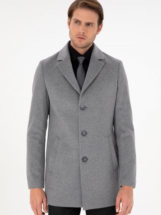 پالتو مردانه خاکستری روشن پیرکاردین