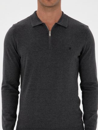 پلیور مردانه خاکستری تیره پیرکاردین