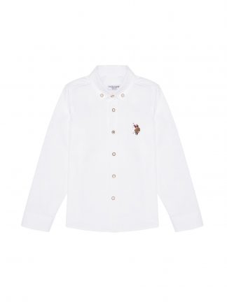 پیراهن پسرانه سفید یو اس پولو