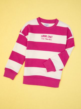 سویشرت دخترانه صورتی یو اس پولو