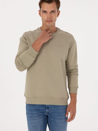 سویشرت مردانه خاکی روشن یو اس پولو