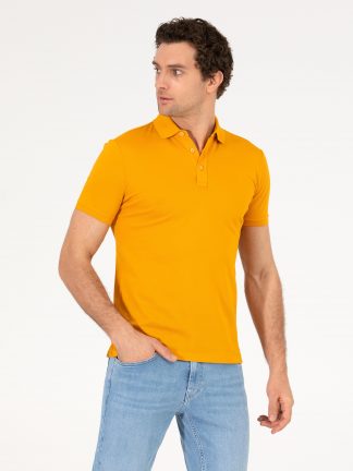 پولوشرت مردانه زرد تیره کاشارل