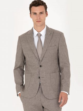 کت و شلوار مردانه قهوه ای روشن پیرکاردین