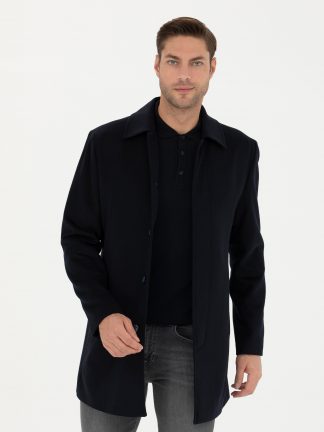 پالتو مردانه سرمه ای پیرکاردین