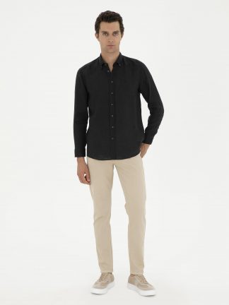 شلوار جین اسلیم فیت مردانه بژ کاشارل