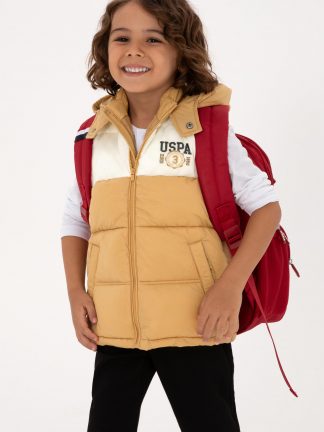 جلیقه پسرانه شتری یو اس پولو