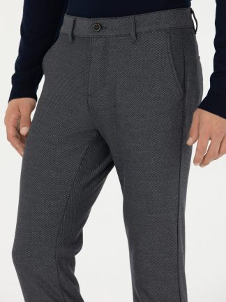 شلوار کتان مردانه سرمه ای پیرکاردین