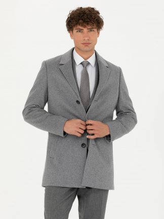 پالتو مردانه خاکستری روشن پیرکاردین