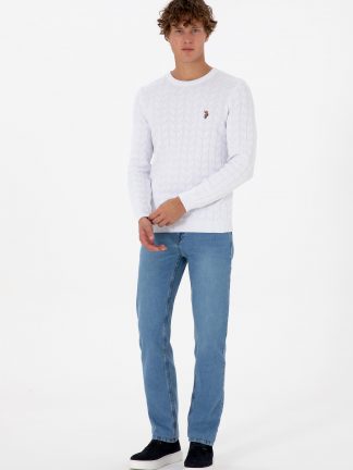 شلوار جین راسته مردانه آبی روشن یو اس پولو