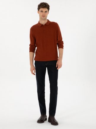 شلوار جین اسلیم فیت مردانه سرمه ای کاشارل