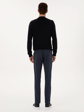 شلوار کتان مردانه سرمه ای پیرکاردین