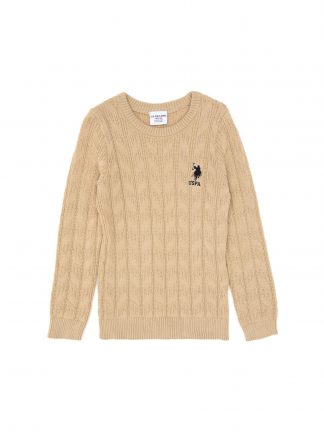پلیور پسرانه بژ یو اس پولو