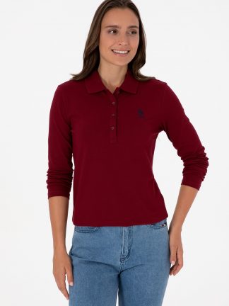 سویشرت زنانه زرشکی یو اس پولو