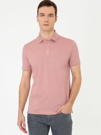 پولوشرت مردانه صورتی پودری کاشارل