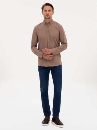 شلوار جین اسلیم فیت مردانه سرمه ای پیرکاردین