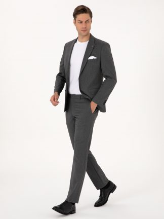 کت و شلوار مردانه خاکی ملانژ پیرکاردین