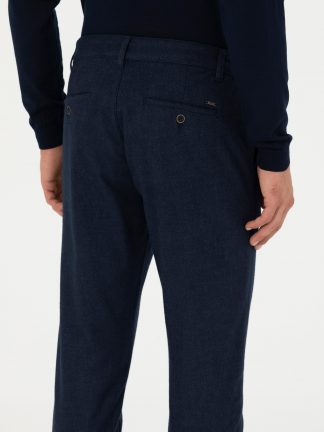 شلوار کتان مردانه سرمه ای پیرکاردین