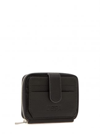 کیف پول و کارت مردانه خاکستری تیره یو اس پولو