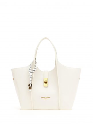 کیف دوشی زنانه سفید پیرکاردین