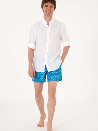 لباس شنا مردانه نیلی یو اس پولو