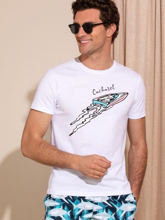 تی شرت مردانه سفید کاشارل