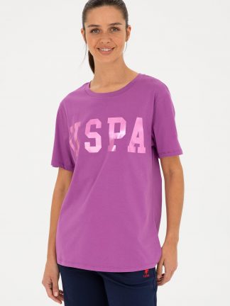 تیشرت زنانه ارغوانی یو اس پولو