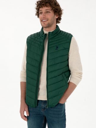 جلیقه مردانه سبز تیره یو اس پولو