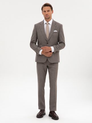 کت و شلوار مردانه قهوه ای روشن پیرکاردین