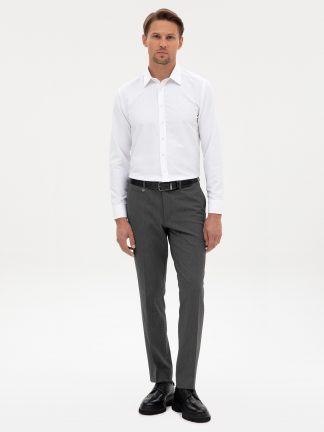 شلوار پارچه ای مردانه خاکی ملانژ پیرکاردین