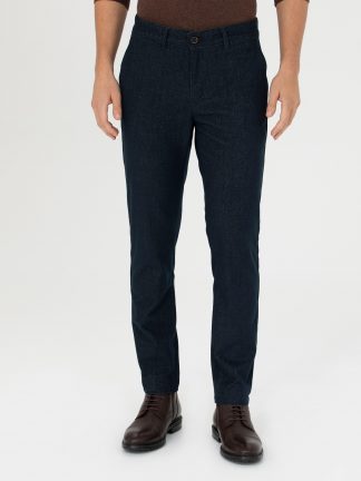 شلوار کتان مردانه سرمه ای پیرکاردین