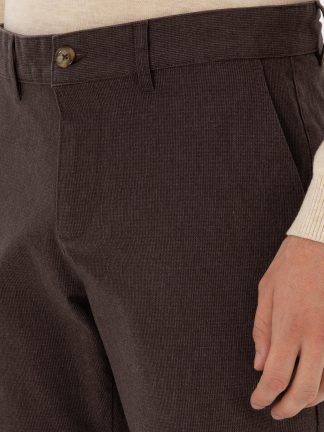 شلوار کتان مردانه قهوه ای تیره پیرکاردین