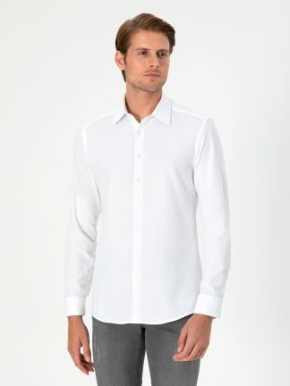 پیراهن آستین بلند مردانه سفید پیرکاردین