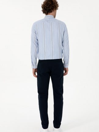 شلوار کتان مردانه سرمه ای یو اس پولو