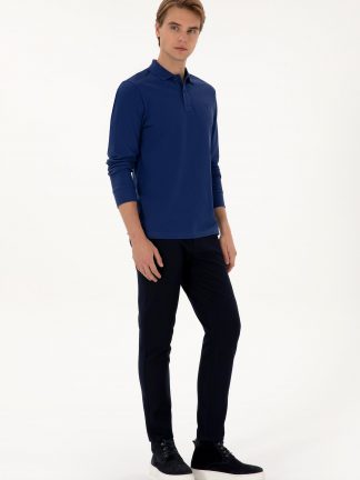 شلوار کتان مردانه سرمه ای یو اس پولو