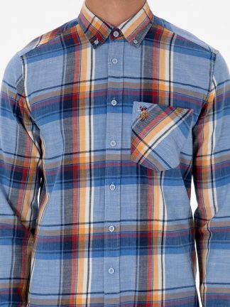 پیراهن آستین بلند مردانه آبی تیره یو اس پولو