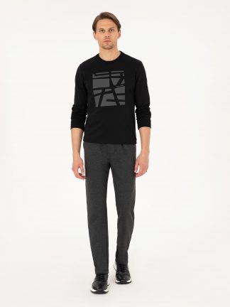 شلوار راحتی مردانه خاکستری تیره پیرکاردین