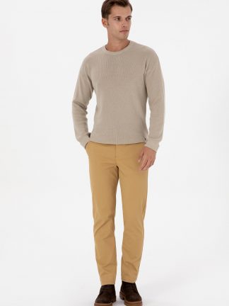 شلوار کتان مردانه آبی نفتی یو اس پولو