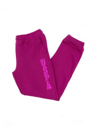 شلوار راحتی دخترانه صورتی روشن یو اس پولو