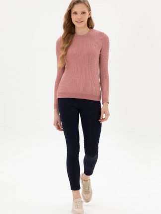 شلوار کتان زنانه سرمه ای یو اس پولو