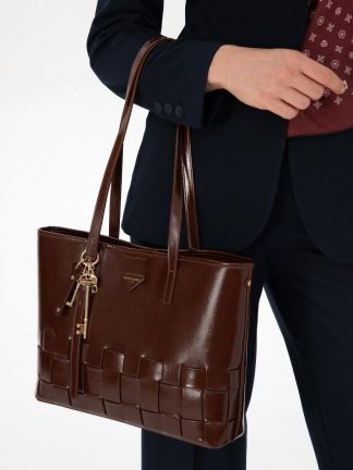 کیف دوشی زنانه قهوه ای پیرکاردین