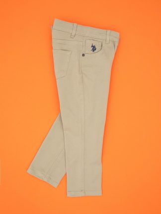 شلوار کتان پسرانه خاکی روشن یو اس پولو