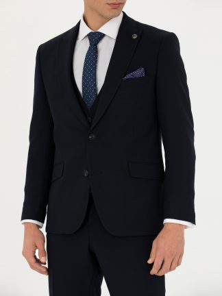 کت و شلوار مردانه سرمه ای پیرکاردین