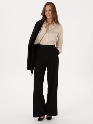 شلوار پارچه ای زنانه مشکی پیرکاردین