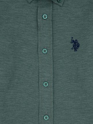 پیراهن پسرانه سبز تیره یو اس پولو