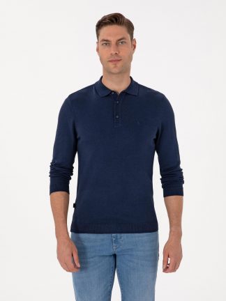 پلیور مردانه آبی لاجوردی روشن پیرکاردین