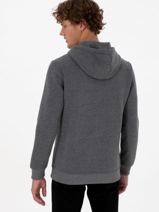 هودی مردانه خاکستری تیره یو اس پولو