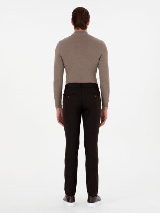 شلوار کتان مردانه قهوه ای پیرکاردین