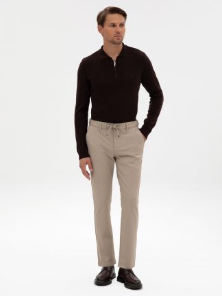 شلوار کتان مردانه بژ پیرکاردین