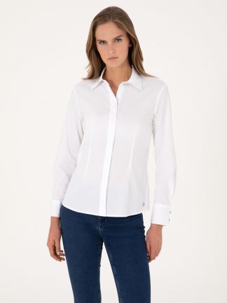 شومیز زنانه سفید پیرکاردین