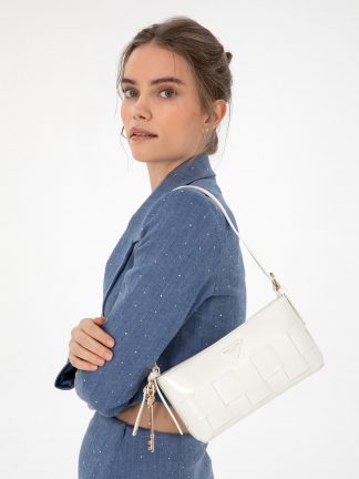 کیف دوشی زنانه سفید پیرکاردین